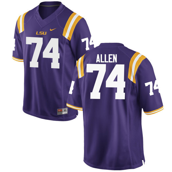 Men LSU Tigers #74 Willie Allen College Football Jerseys Game-Purple